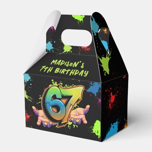Graffiti Six Seven Birthday Favor Box Geschenkschachtel (Vorderseite)