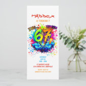 Graffiti Six Seven Birthday Party Trend Einladung (Stehend Vorderseite)