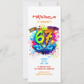 Graffiti Six Seven Birthday Party Trend Einladung (Vorderseite)