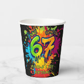Graffiti Six Seven Kids 7th Birthday Paper Cups Pappbecher (Rückseite)
