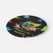Graffiti Six Seven Kids 7th Birthday Paper Plate Pappteller (Schrägansicht)