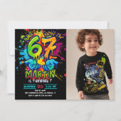 Graffiti Six Seven Kids Birthday Invitation Einladung (Vorderseite)