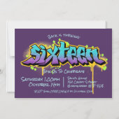 Graffiti Sixteen Magneteinladung (Vorderseite)