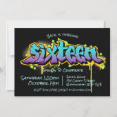 Graffiti Sixteen Magneteinladung (Vorderseite)