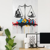 Graffiti-Skala der Ungleichheit - Städtische Prote Poster (Heimbüro)