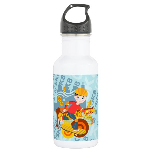 Graffiti Skateboard Kind Geburtstagsparty Trinkflasche (Vorderseite)