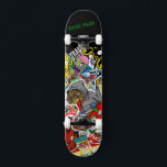 Graffiti Skateboard mit Ihrem Motto<br><div class="desc">Machen Sie dieses Skateboard zu Ihrem eigenen, indem Sie Ihren Text hinzufügen. Um auf erweiterte Bearbeitungstools zuzugreifen, gehen Sie bitte zu "Personalisieren Sie diese Vorlage" und klicken Sie auf "Details", scrollen Sie nach unten und drücken Sie den Link "Klicken Sie auf, um die Vorlage anzupassen". Ideal für alle Gelegenheiten wie...</div>