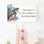 Graffiti Skateboarder Birthday Bash Welcome Sign Banner (Insitu)