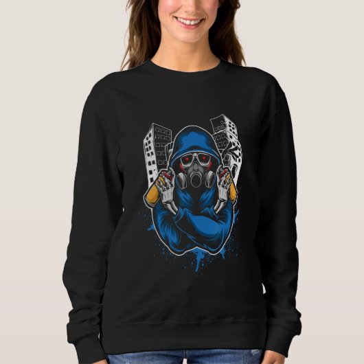 Graffiti Skeleton Spray kann Spray Spray Spray Sweatshirt (Vorderseite)