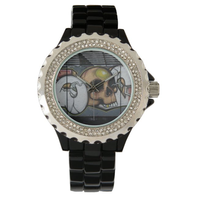Graffiti Skull Armbanduhr (Vorderseite)