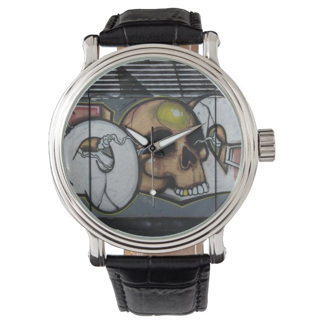 Graffiti Skull Armbanduhr (Vorderseite)