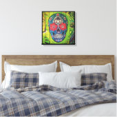 Graffiti SKULL Blume gemusterter Schädel Leinwanddruck (Insitu (Schlafzimmer))