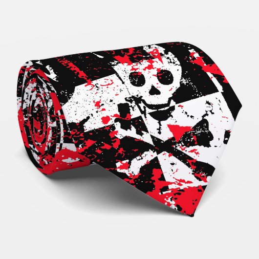 Graffiti Skull Krawatte (Gerollt)