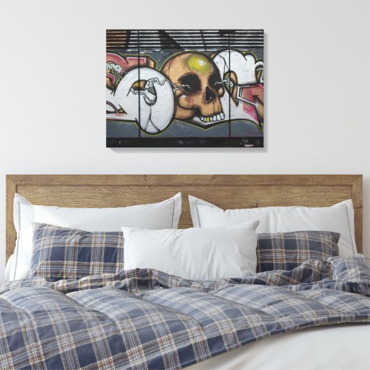 Graffiti Skull Leinwanddruck (Insitu (Schlafzimmer))
