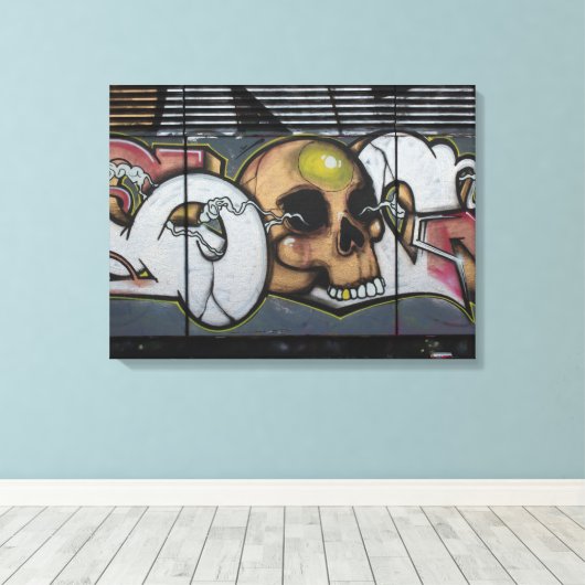 Graffiti Skull Leinwanddruck (Insitu (Holzboden))