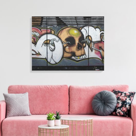 Graffiti Skull Leinwanddruck (Insitu (Wohnzimmer))