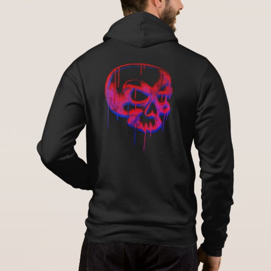 Graffiti Skull Men's Basic Hooded Sweatshirt (Rückseite)