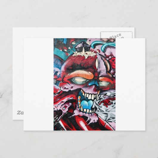 Graffiti Skull Postkarte (Vorne/Hinten)