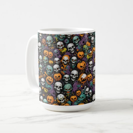Graffiti Skulls Design Kaffeetasse (Vorderseite Links)