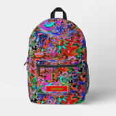 Graffiti Spin Art Bedruckter Rucksack (Vorderseite)