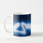 Graffiti-Spray auf blauem Metall Kaffeetasse (Links)
