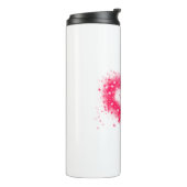 Graffiti spray rosa funkelndes Herz Thermosbecher (Nach links gedreht)