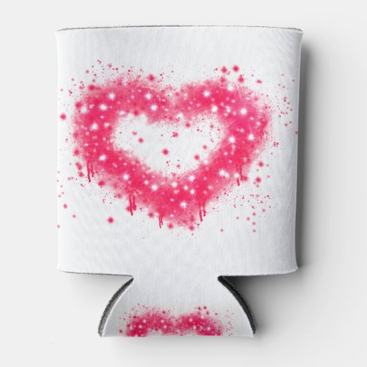 Graffiti Spray rosa funkelndes Herzdesign Dosenkühler (Vorderseite)