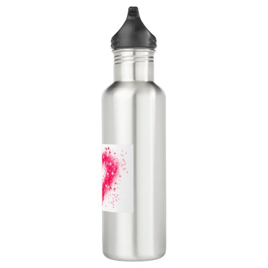 Graffiti Spray rosa funkelndes Herzdesign Edelstahlflasche (Rechts)
