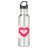 Graffiti Spray rosa funkelndes Herzdesign Edelstahlflasche (Vorderseite)