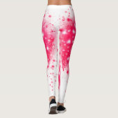 Graffiti Spray rosa funkelndes Herzdesign Leggings (Rückseite)