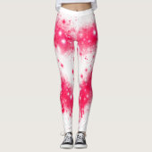 Graffiti Spray rosa funkelndes Herzdesign Leggings (Vorderseite)