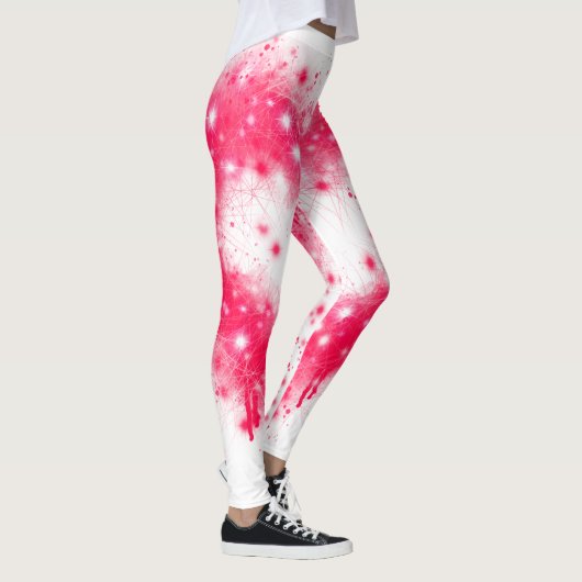 Graffiti Spray rosa funkelndes Herzdesign Leggings (Rechts)