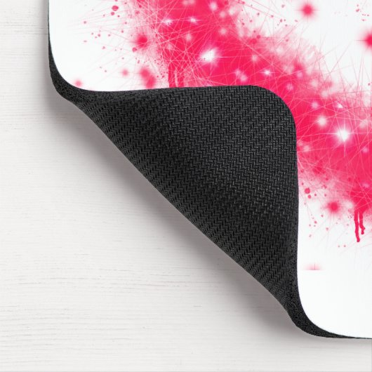 Graffiti Spray rosa funkelndes Herzdesign Mousepad (Ecke)