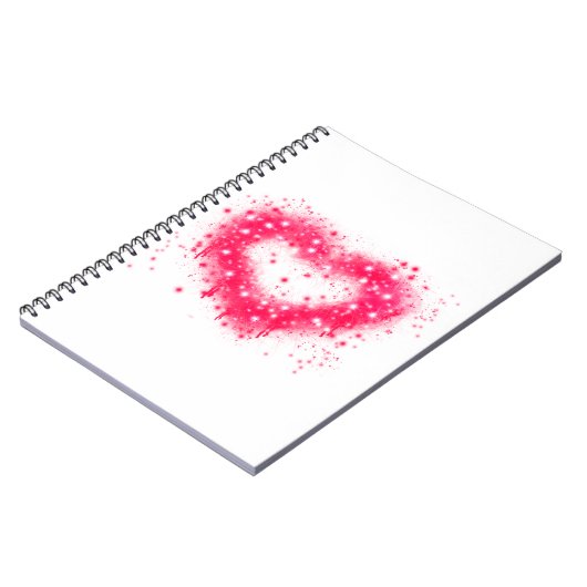 Graffiti Spray rosa funkelndes Herzdesign Notizblock (Linke Seite)