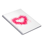 Graffiti Spray rosa funkelndes Herzdesign Notizblock (Rechte Seite)