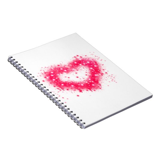 Graffiti Spray rosa funkelndes Herzdesign Notizblock (Rechte Seite)