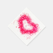 Graffiti Spray rosa funkelndes Herzdesign Serviette (Ecke)