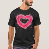 Graffiti Spray rosa funkelndes Herzdesign T-Shirt (Vorderseite)