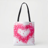 Graffiti Spray rosa funkelndes Herzdesign Tasche (Vorderseite)