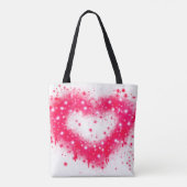 Graffiti Spray rosa funkelndes Herzdesign Tasche (Rückseite)