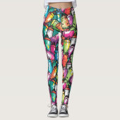 Graffiti Sprühdosen Leggings (Vorderseite)