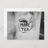 Graffiti stencil art "make tea" Slogan Postkarte (Vorne/Hinten)