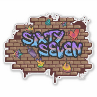Graffiti-Stil 67 Aufkleber