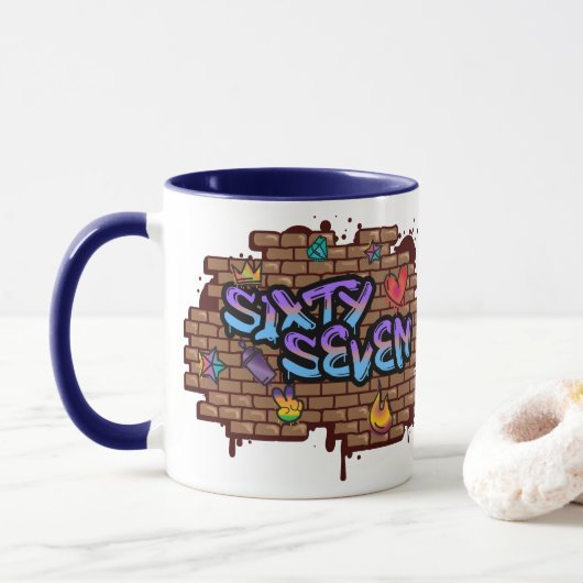 Graffiti-Stil 67 Tasse (Mit Donut)