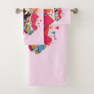 Graffiti-Stil-Giraffenporträt-58567 Badhandtuch Set