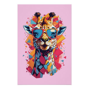 Graffiti-Stil-Giraffenporträt-58567 Poster