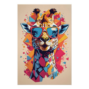 Graffiti-Stil-Giraffenporträt-58567 Poster