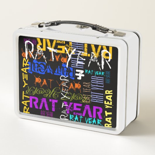 Graffiti Stil Rat Chinese Year Zodiac Lunch Box (Rückseite)