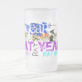 Graffiti-Stil Rat Chinesisch Jahr Zodiac Glas Tass Mattglas Bierglas (Mittel)