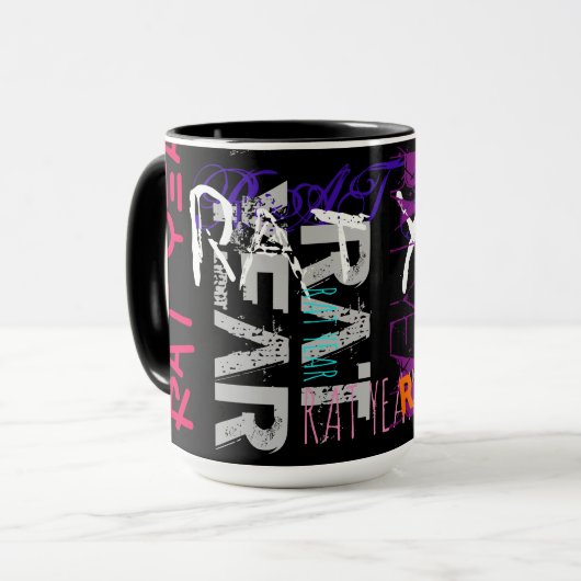Graffiti-Stil Rat Chinesisch Jahr Zodiac TT Tasse (Vorderseite Links)